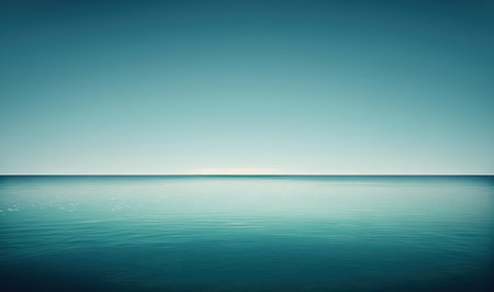 Tranquil Blue Sea Landscape for Relaxation and Meditation. Generative AIの素材