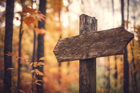 Worship God Outdoors: Vintage Wooden Signpost in Nature. Generative AIの素材