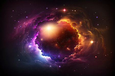 Cosmic Space Background with Colorful Stars for Posters and Web. Generative AIの素材