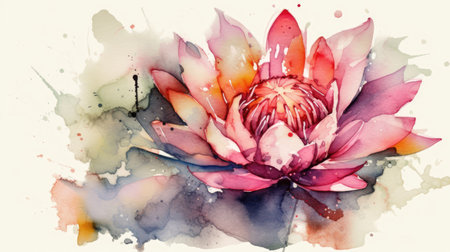 Watercolor Floral Arrangement for Invitations and Scrapbooking. Generative AIの素材