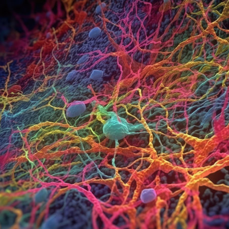 Vivid Cell Signaling Pathways in High Detail. Perfect for Medical Presentations. Generative AIの素材
