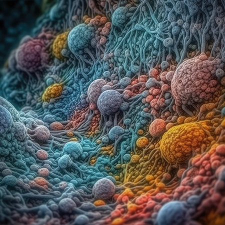Vivid Cell Signaling Pathways in High Detail. Perfect for Medical Presentations. Generative AIの素材
