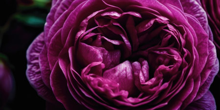 Intricate Details of a Beautiful Garden Rose in Full Bloom for Invitations and Posters. Generative AIの素材