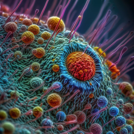 Vivid Microscopic View of Zygotes for Medical Research. Generative AIの素材