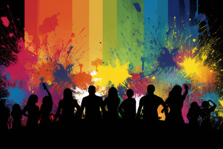 Vibrant Artistic Background for Concerts and Music Festivals Flyers. Generative AIの素材