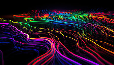 Neon Colors Wallpaper for a Futuristic Look. Generative AIの素材