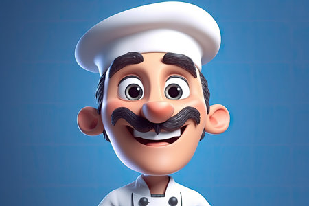 Smart and Handsome Chef Cooking Delicious Food. Perfect for Menus and Recipe Books. Generative AIの素材