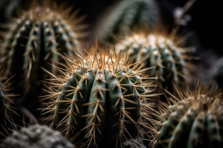 Prickly Beauty: Closeup of Cactus Spines on a Textured Background for Posters and Web. Generative AIの素材