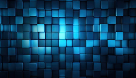 Bold Shadows on Light Blue Square Background in Dark Chiaroscuro Style. Perfect for Web Design. Generative AIの素材