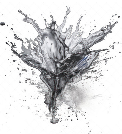 Sketchy Water Splash on White Background. Generative AIの素材