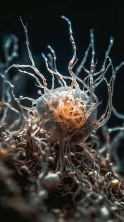 Exploring the Amygdala: Close-up View of Neurons in the Brainの素材