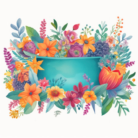 Floral Banners Isolated on White Background. Generative AIの素材