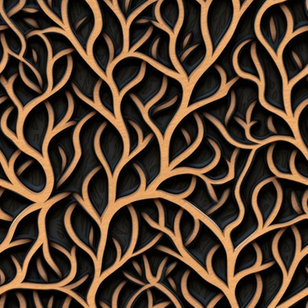 Fluid Network Tree on Black Canvas. Generative AIの素材