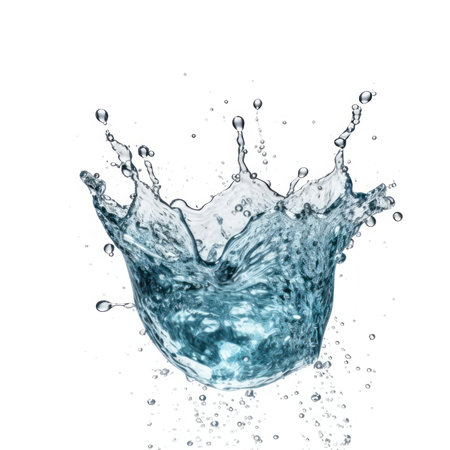 Splashing Water in the Air on White Background. Generative AIの素材