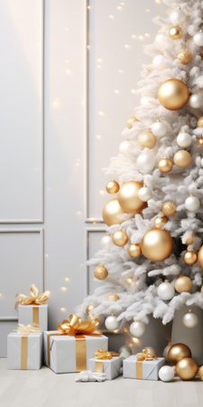 Luxury Christmas Decorations on Simple Background AI Generatedの素材