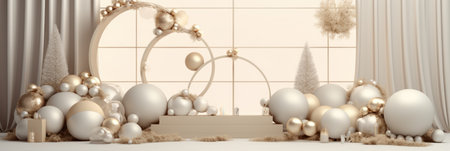 Luxury Christmas Decorations Mockup AI Generatedの素材