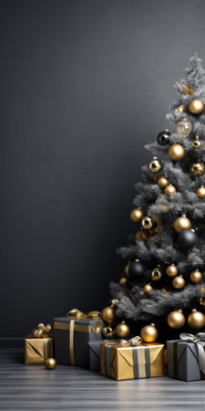 Luxury Christmas Decorations on Simple Background AI Generatedの素材