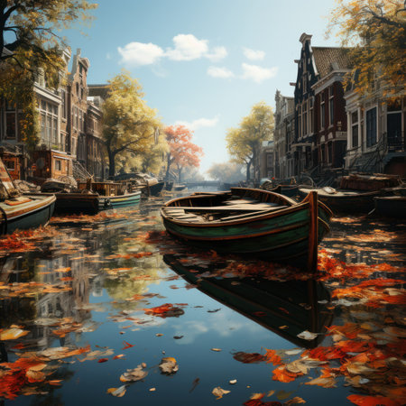 Vintage Dutch Impressionist Scene: Ultra Realistic and Detailed Fine Art Background AI Generatedの素材