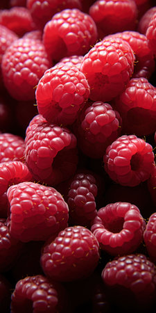 Vibrant Raspberry Pattern AI Generatedの素材