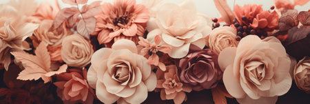 Autumn Flower Background with Muted Color Palette AI Generatedの素材