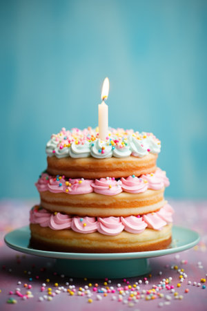 Colorful Still Life with Copy Space for Birthday Photography AI Generatedの素材