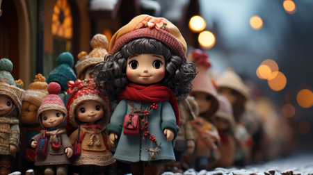 Close-Up of Colorful Christmas Banner AI Generatedの素材