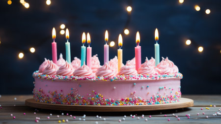 Colorful Still Life with Copy Space for Birthday Photography AI Generatedの素材