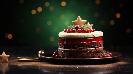 Minimal Christmas Cake Banner AI Generatedの素材