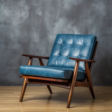 Cozy Chair in Unique Interior Design AI Generatedの素材