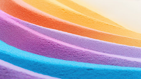 Vibrant Rainbow Colored Sand Close-Up AI Generatedの素材