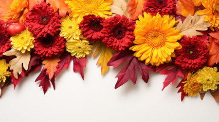 Autumn Chrysanthemum Frame Background AI Generatedの素材