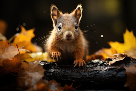 Adorable Close-Up of Squirrel AI Generatedの素材