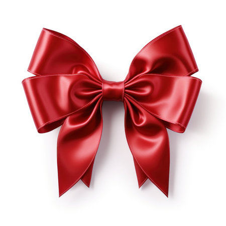 Luxurious Photorealistic Huge Red Ribbon Bow AI Generatedの素材