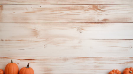 Rustic Autumn Still Life with Wood and Pumpkin AI Generatedの素材