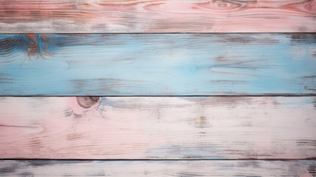 Shabby Chic Wood Pumpkin and Fall Leaves on a Flat Lay Background AI Generatedの素材