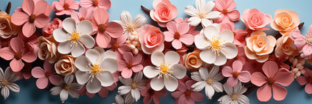 Luxurious Spring Background with Fresh Flowers AI Generatedの素材