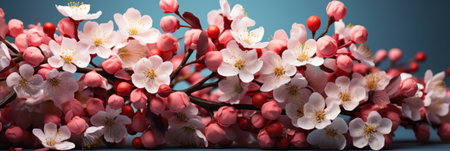 Luxurious Spring Background with Fresh Flowers AI Generatedの素材