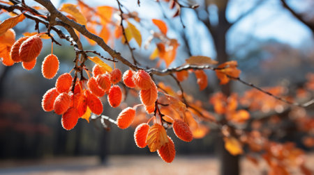 Autumn Colorful Background with Worm's Eye View AI Generatedの素材
