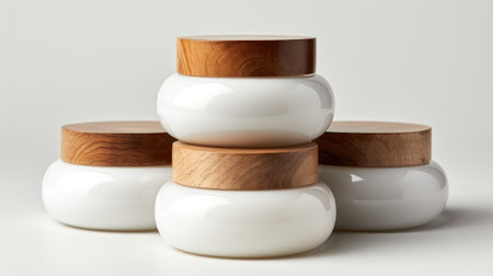 Minimalist White Eco-Friendly Skincare Container AI Generatedの素材