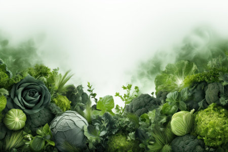 Fresh Green Colored Banner on White Background AI Generatedの素材