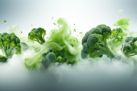 Fresh Green Colored Banner on White Background AI Generatedの素材