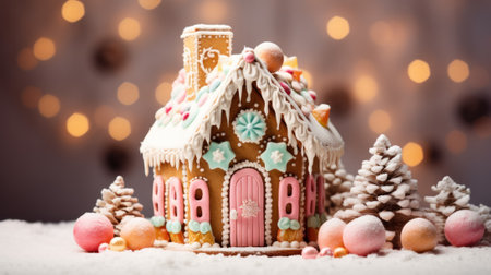 Front View Christmas Banner Food Photograph AI Generatedの素材