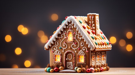 Front View Christmas Banner Food Photograph AI Generatedの素材