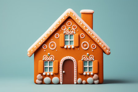 Delicious Gingerbread House with Copy Space for Food Photography AI Generatedの素材