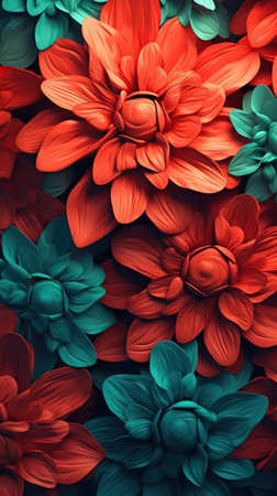 Abstract Flowers Wallpaper with Light and Dark Contrast AI Generatedの素材