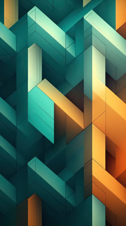 Abstract Artwork with Optical Illusions and Geometric Shapes AI Generatedの素材