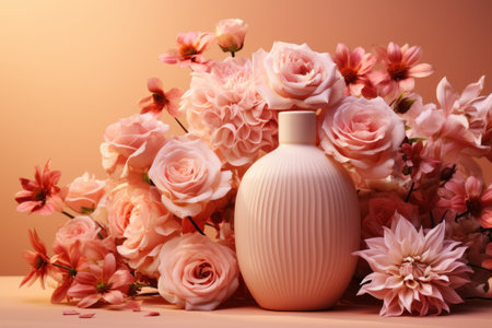 Elegant Perfume Bottle in Pastel Colors AI Generatedの素材