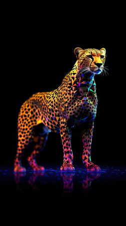Pixelated Cheetah in Focus Generative AIの素材