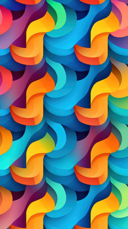 Vibrant Geometric Abstract with Harmonious Color Scheme AI Generatedの素材