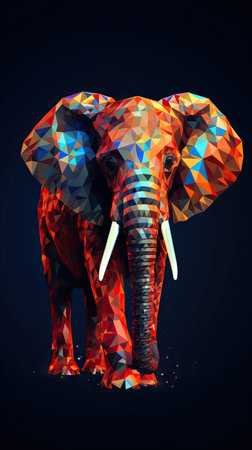 Pixelated Elephant in Focus Generative AIの素材